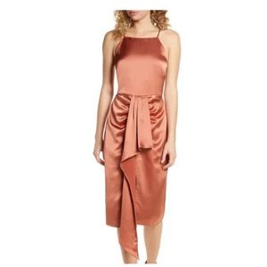 Harlan ruched‎ strapped midi dress. NWT. Retail 156 only at Nordstrom.